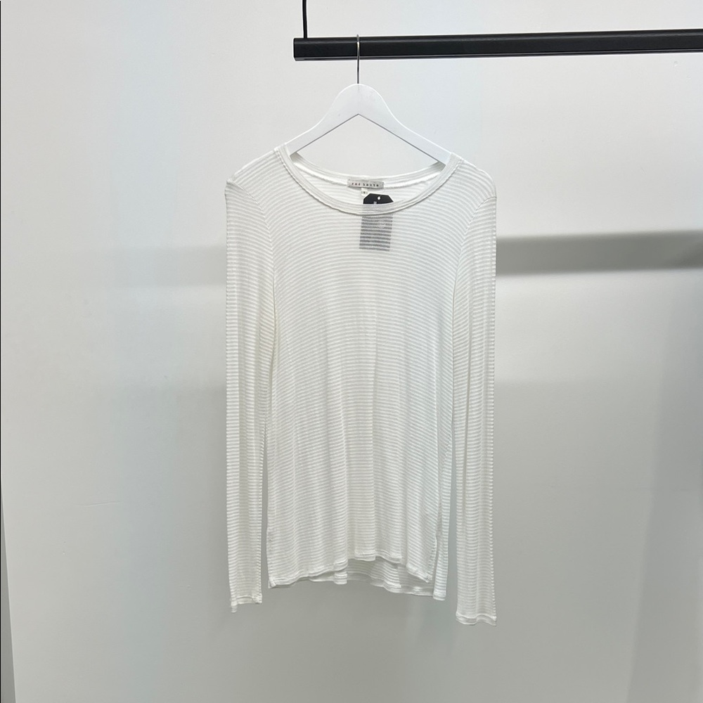 Red Haute White Long Sleeve Top